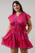Arona Floral Baden Ruffle Mini Dress Curve
